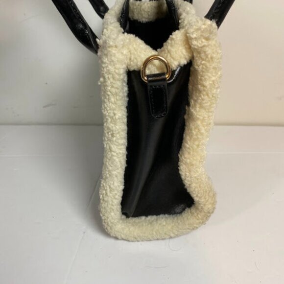 GUESS Faux Shearling Trim Women's Handbag Medium - Picture 5 of 7